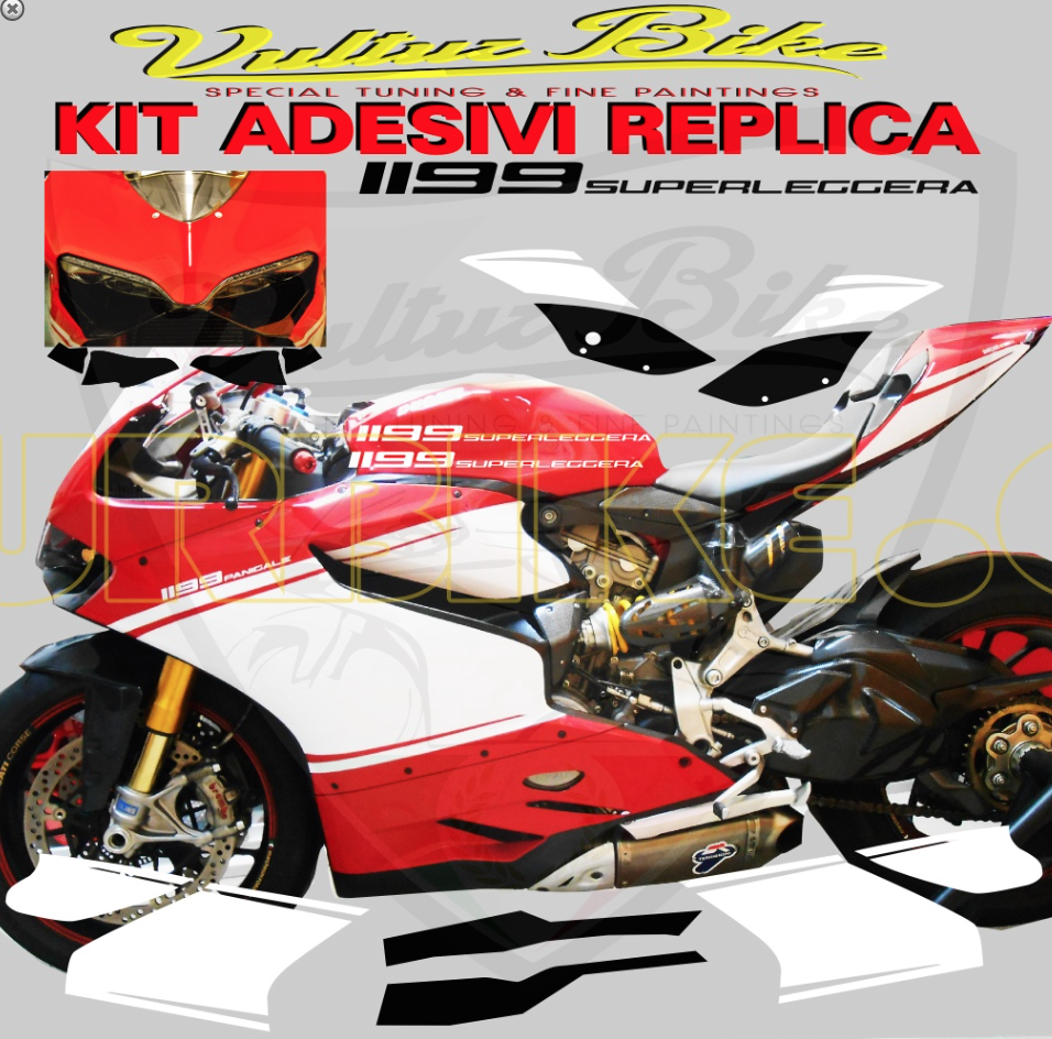 Aufkleber kit Version Superquattro rot für Ducati 899 1199 Panigale