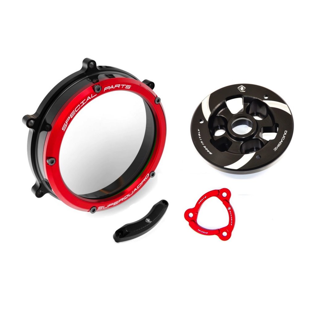 Ducabike Ducati Streetfighter V2 Clear Clutch Cover Kit BiColour