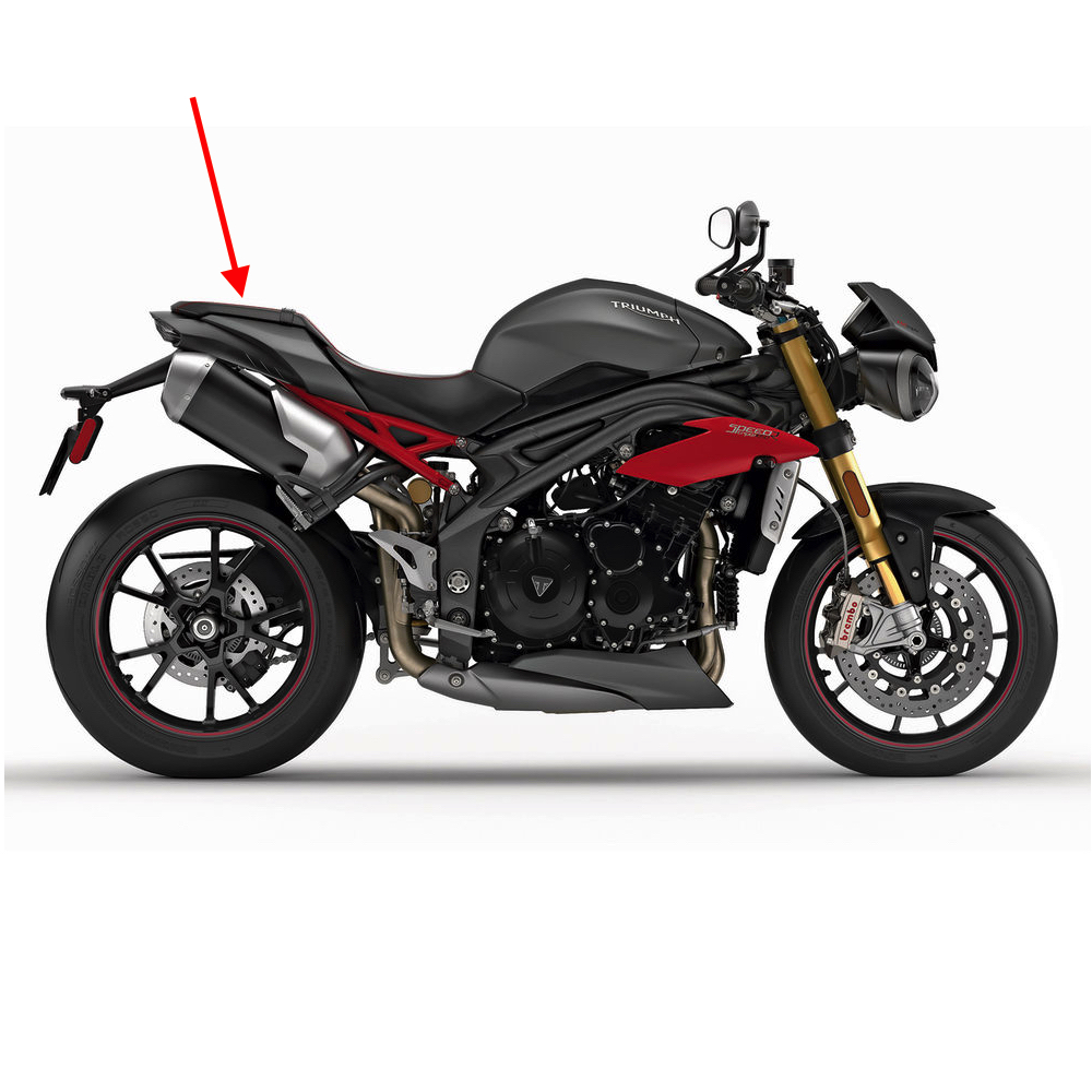Triumph Speed Triple 1050 Carbon Fibre Passenger Seat Cover Gloss 2016-20 - Image 2