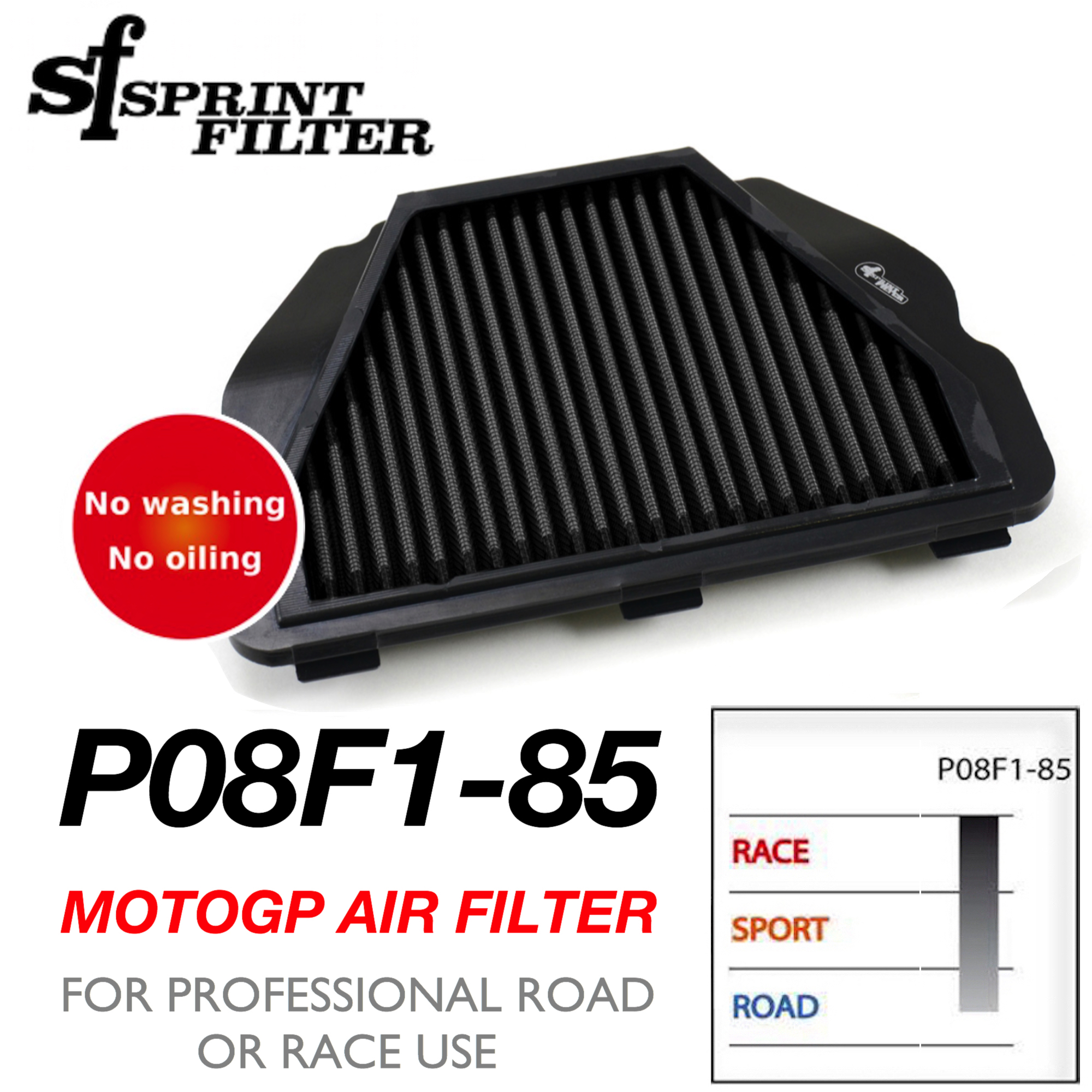 Air filter Sprint Filter in polyester P08 for Yamaha MT-07 ABS 14-20