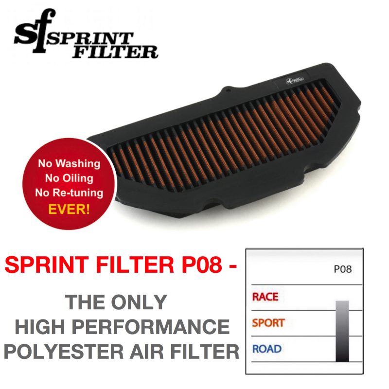 Luftfilter P08 SprintFilter PM156S für Suzuki Gsxr R 1000 2017 > 2019 