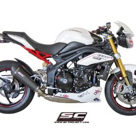 SC Project Exhaust Triumph Speed Triple Carbon Conic Silencer Low Position 2011 - 2015