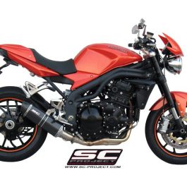 SC Project Exhaust Triumph Speed Triple Oval Silencer Low Position 2007 - 2010