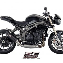 SC Project Exhaust Triumph Speed Triple 1050 Oval Silencer Low Position 2016+