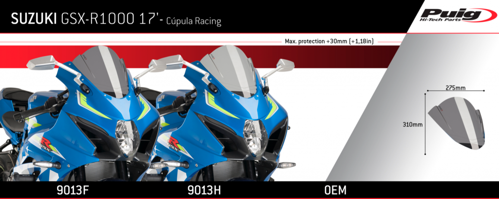 Puig Suzuki GSXR 1000 Double Bubble Race Screen 2017+