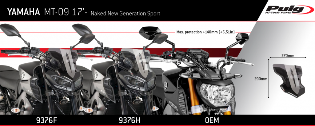 Puig Yamaha MT09 Sport Screen 2017-2020