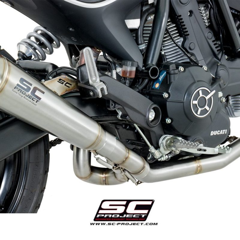 SC Project Exhaust Ducati Scrambler 400 Full System 2-1 Conic '70s Silencer