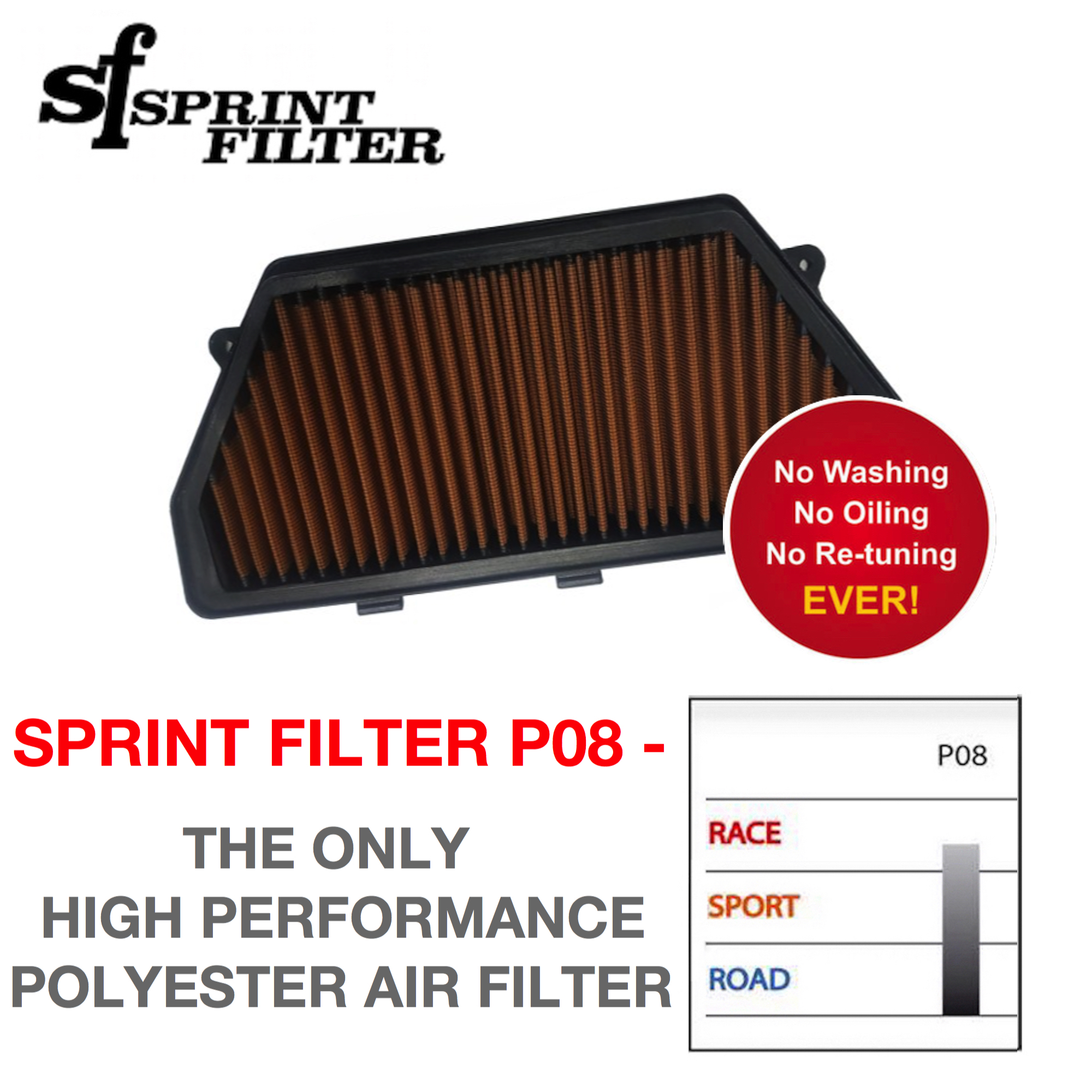 Sprint air Filter  P08  CBR1000RR 08-16 2008-2016