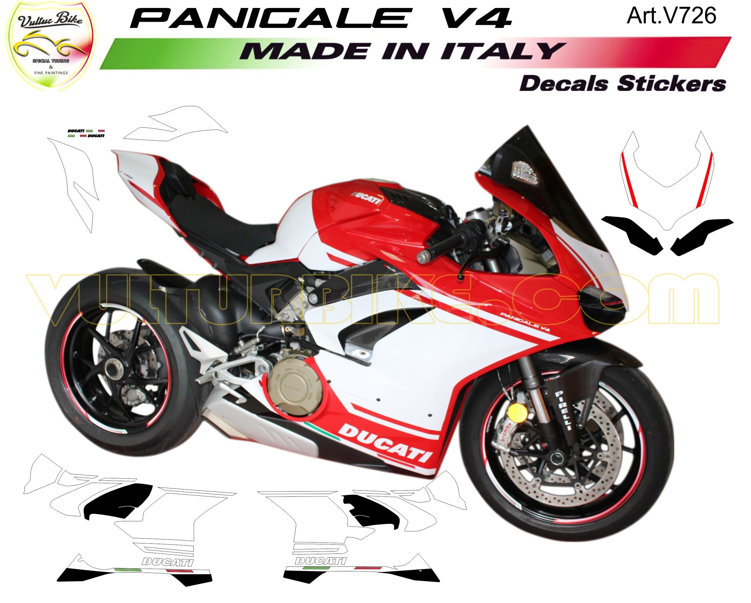 Vulturbike Ducati Panigale V4 Superleggera 1 Decal Sticker Kit Conquest Racing Ltd