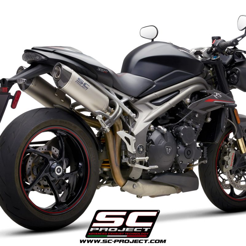 SC Project Exhaust Triumph Speed Triple S RS Oval Titanium Silencers 2018+