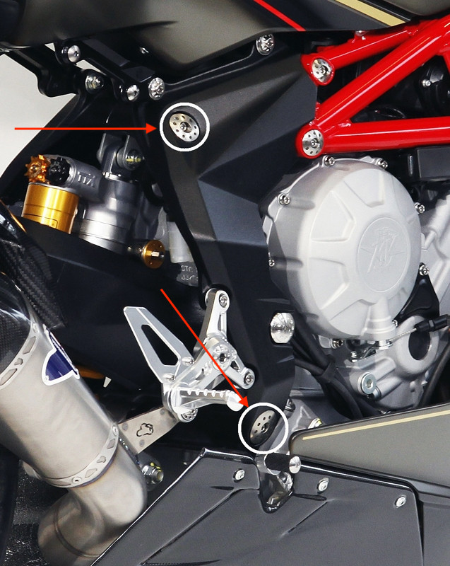 MotoCorse MV Agusta Brutale Dragster F3 Rivale Stradale Titanium Frame Plug Caps