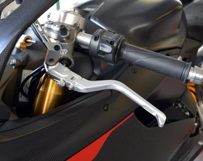 MotoCorse Adjustable Folding Clutch Lever OEM Brembo - Silver