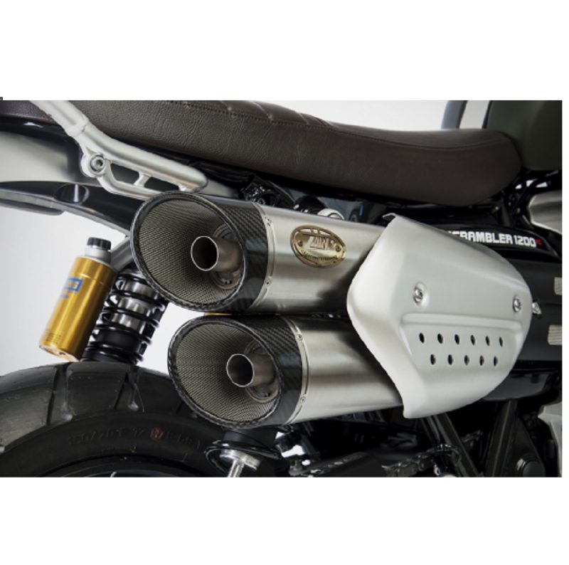 Zard Exhaust Triumph Scrambler 1200 Stainless Slip On With Carbon End
