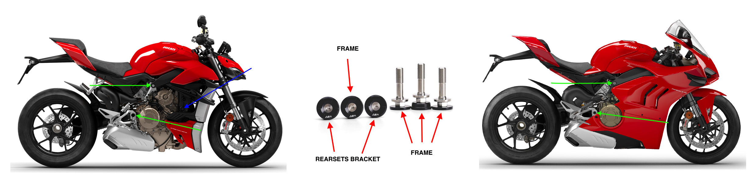 AEM Factory Ducati Panigale V4 / Streetfighter V4 Frame Plug Caps