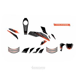 Bagoros Performance KTM Duke 125 200 250 390 Decal Sticker Kit Blade Black 17+