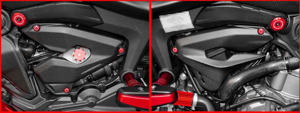 Ducati Monster 937 Carbon Fibre Side Fairing Panel Covers - Matte