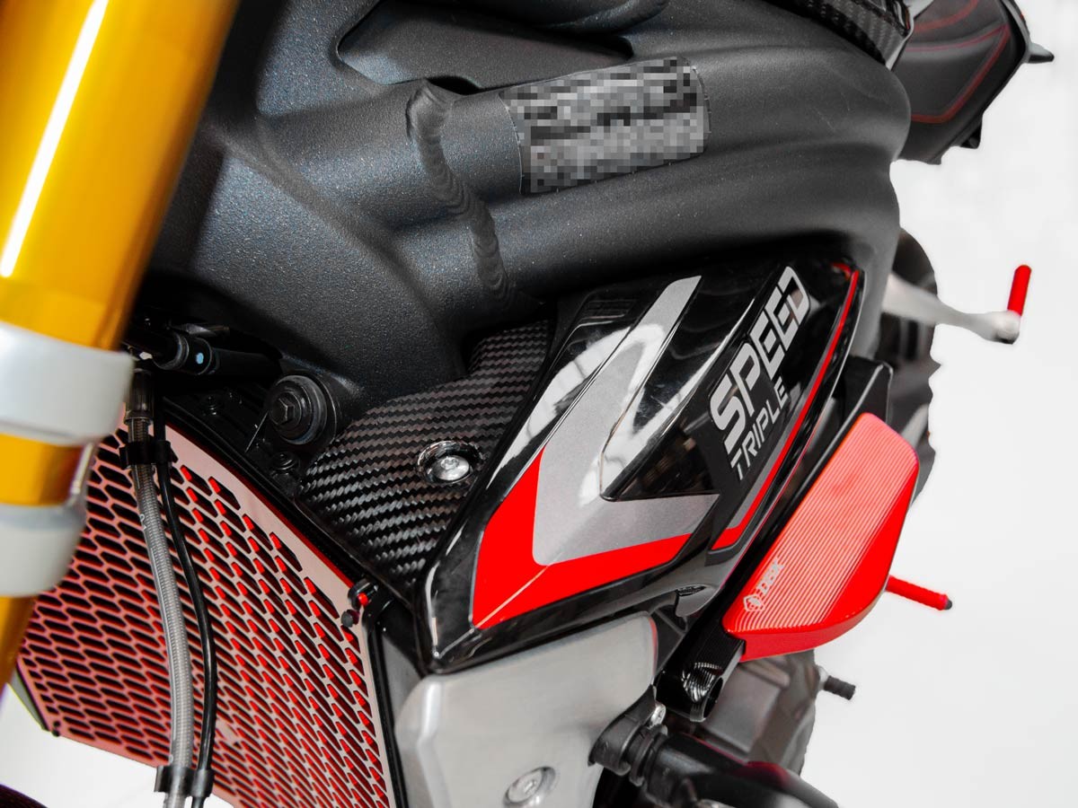 DBK Triumph Speed Triple 1200 RR RS Carbon Fibre Inner Radiator Panels - Gloss