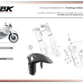 DBK Ducati DesertX Carbon Fibre Front Fender Mudguard - Matte