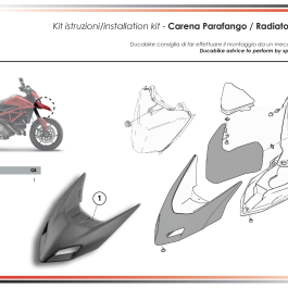 DBK Ducati Hypermotard 950 Carbon Fibre Front Nose Fairing - Matte