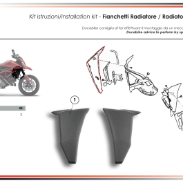 DBK Ducati Hypermotard 950 Carbon Fibre Side Radiator Fairing Panels - Matte