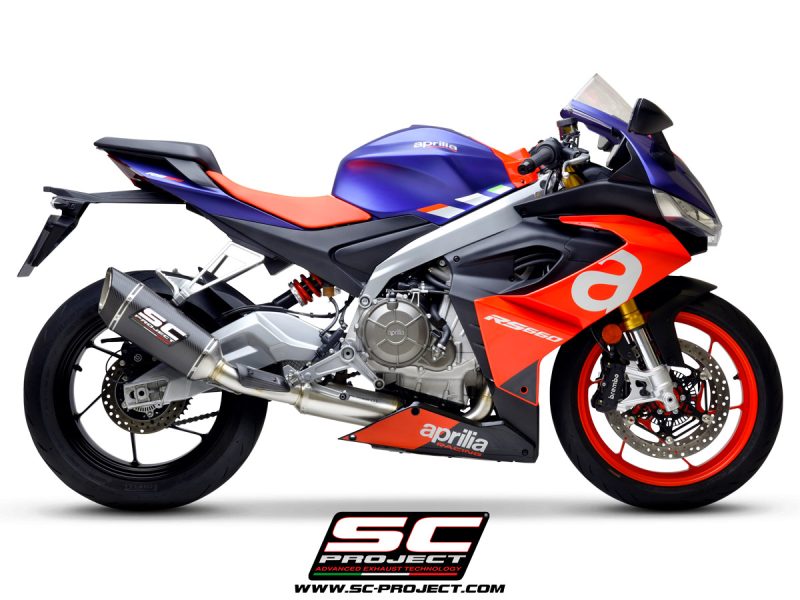 SC Project Exhaust Aprilia RS660 2-1 Stainless Steel Full System Carbon SC1-R Silencer