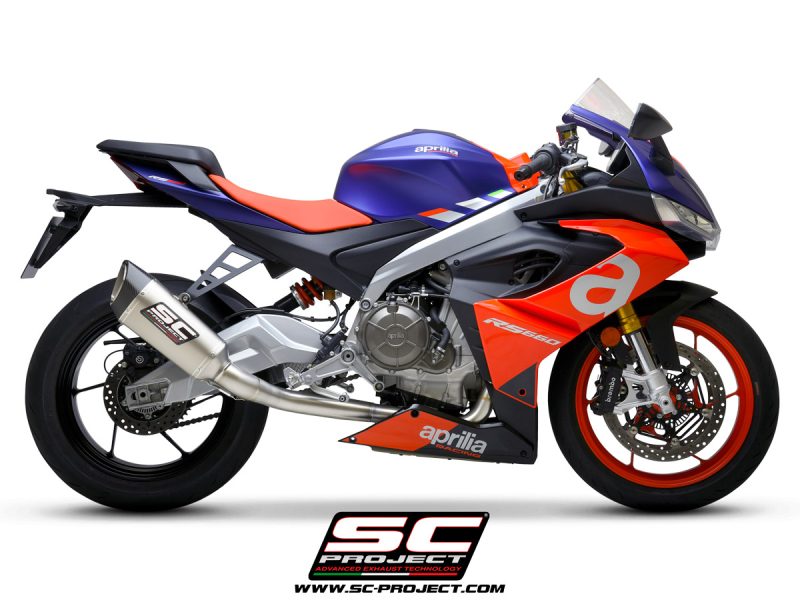 SC Project Exhaust Aprilia RS660 "Trofeo" 2-1 Titanium Full System Titanium SC1-R Silencer