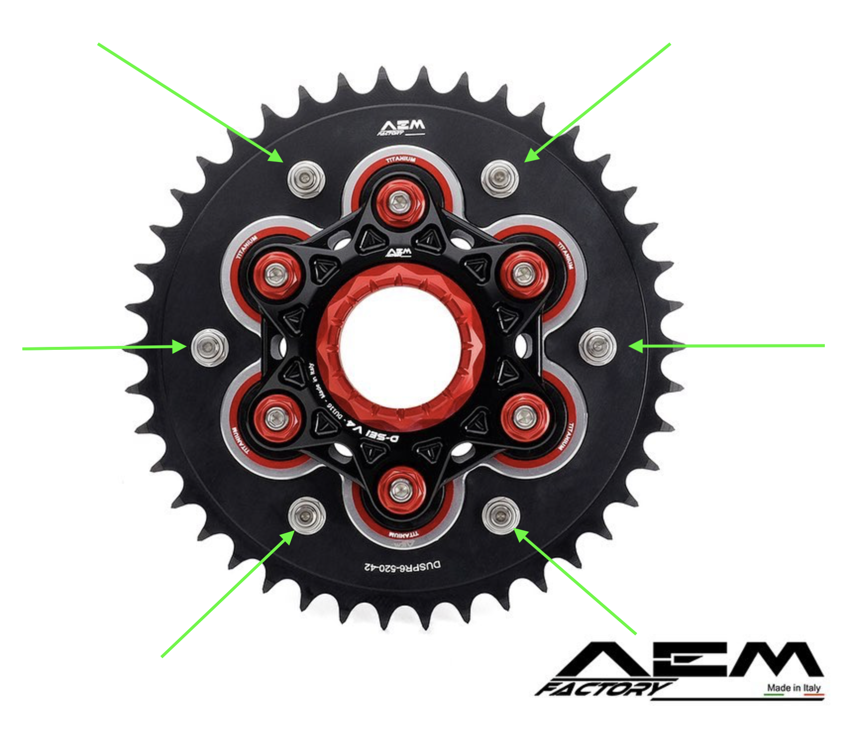 AEM Factory Ducati Sprocket Carrier Nuts M8x1.25 - Image 2
