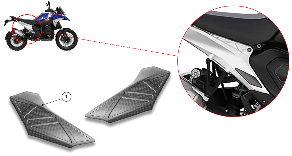 DBK BMW R1300GS Carbon Fibre Side Subframe Panel Covers - Matte ...