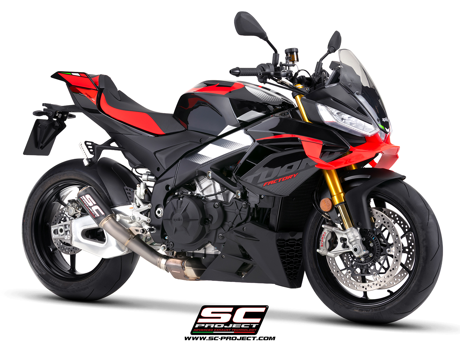 SC Project Exhaust Aprilia Tuono V4 CR-T Silencer + Stone Guard Grid 2025+