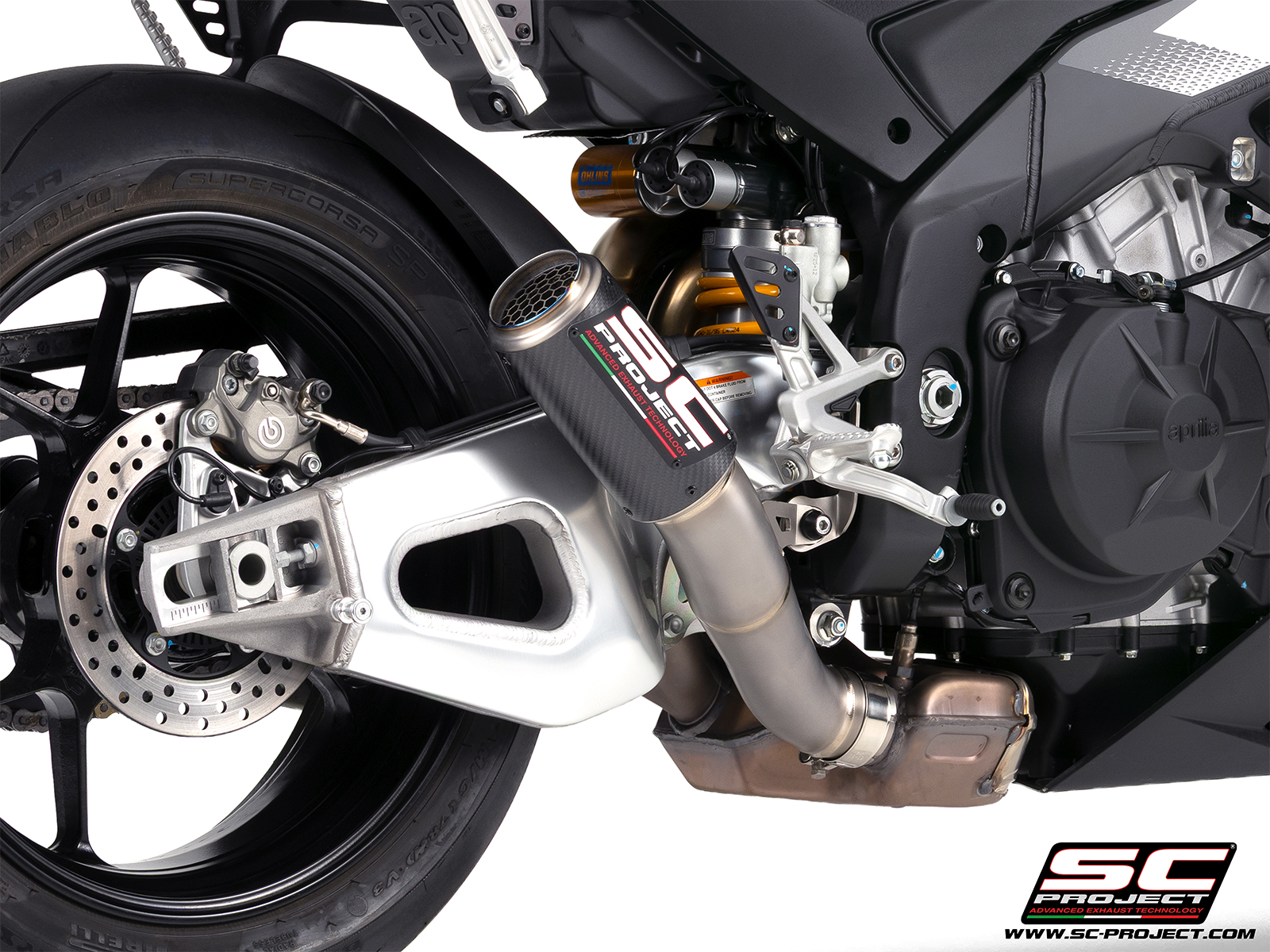 SC Project Exhaust Aprilia Tuono V4 CR-T Silencer + Stone Guard Grid 2025+