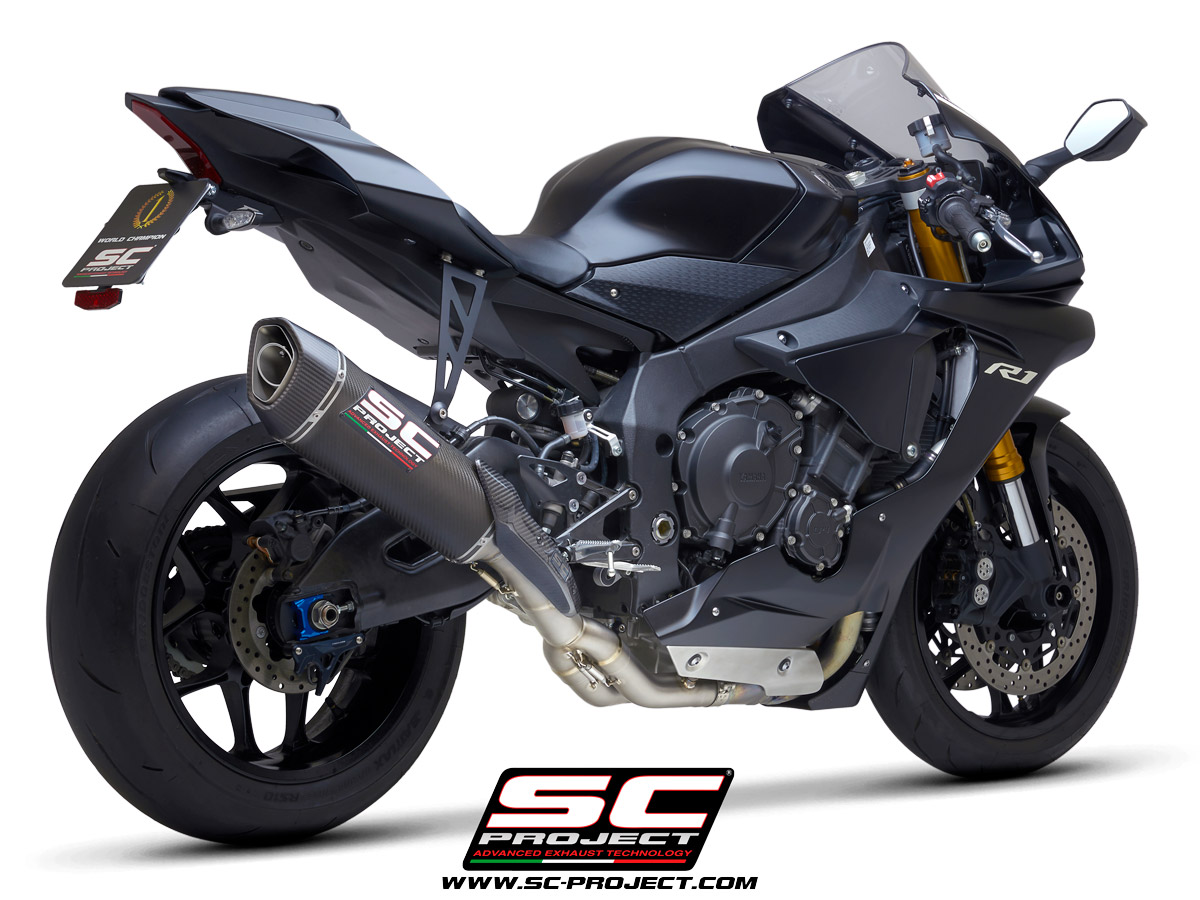SCProject Exhaust Yamaha YZF R1 R1M SC1-R Carbon Fibre 350mm Silencer 2020+
