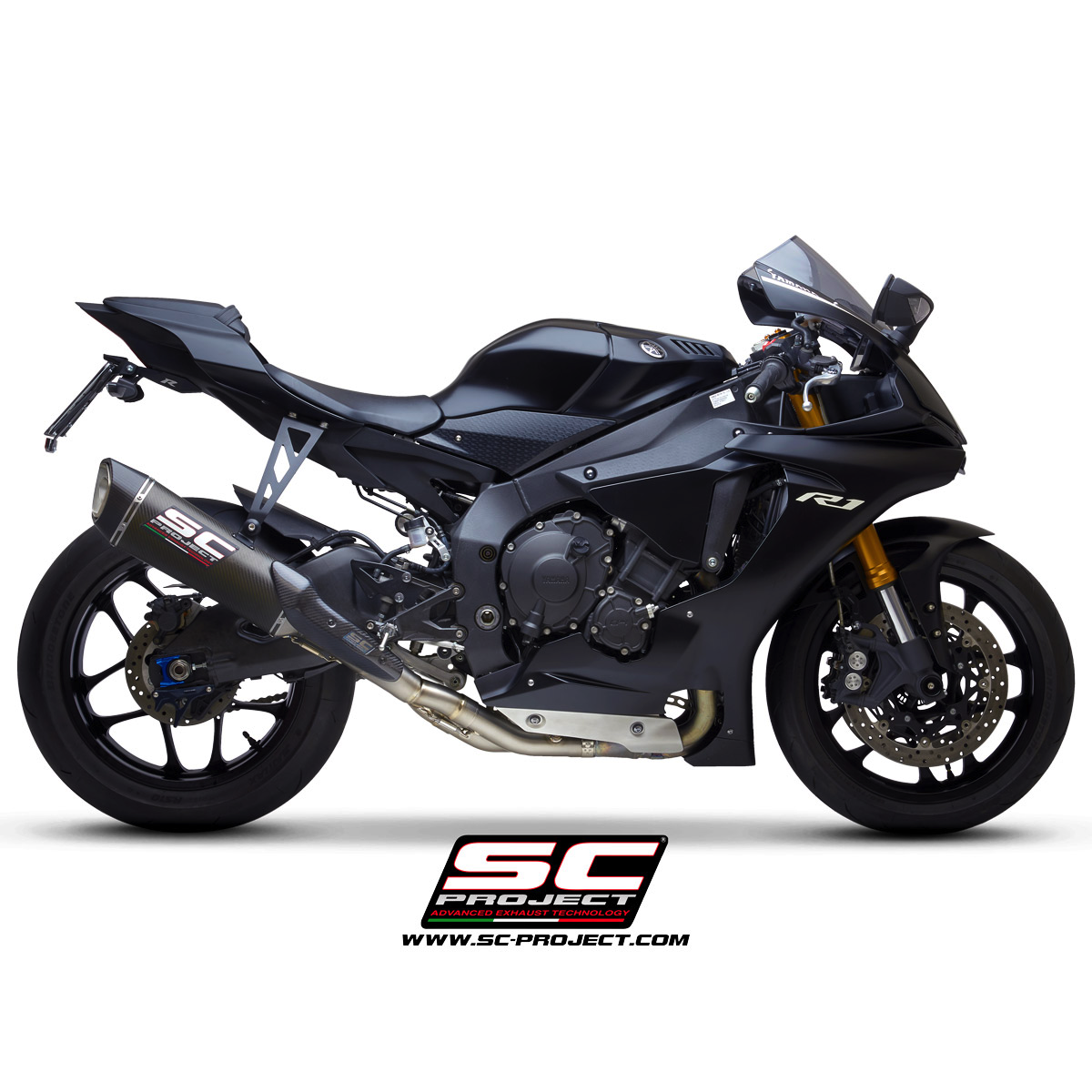 SCProject Exhaust Yamaha YZF R1 R1M SC1-R Carbon Fibre 350mm Silencer 2020+