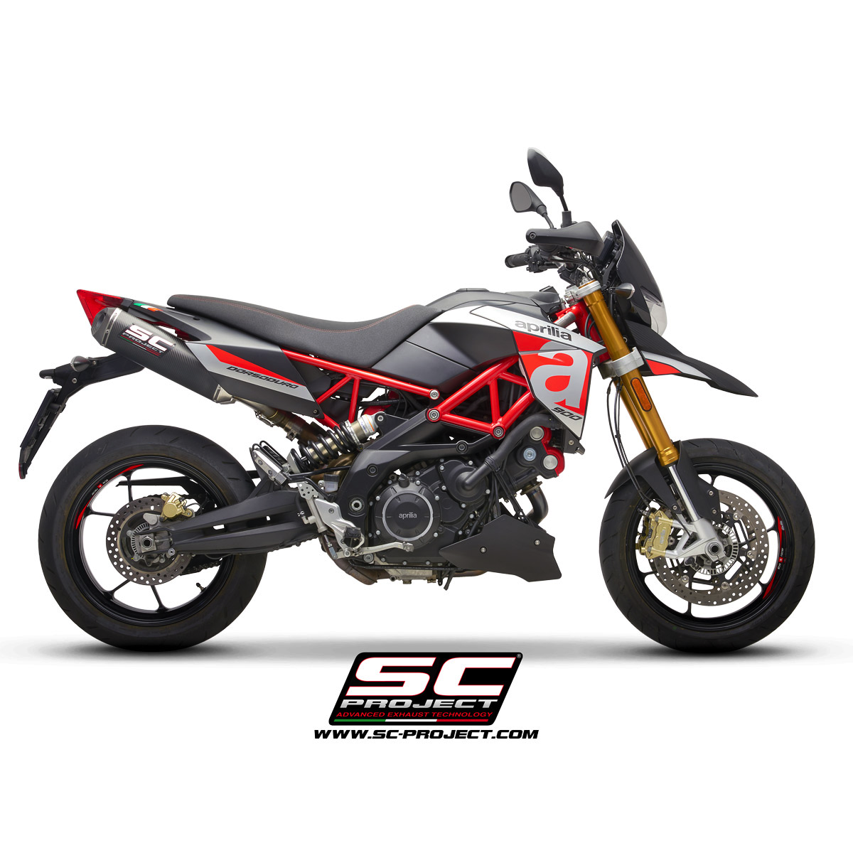 SC Project Aprilia Dorsoduro 900 Pair of SC1-M Exhaust's 2017 - 2020