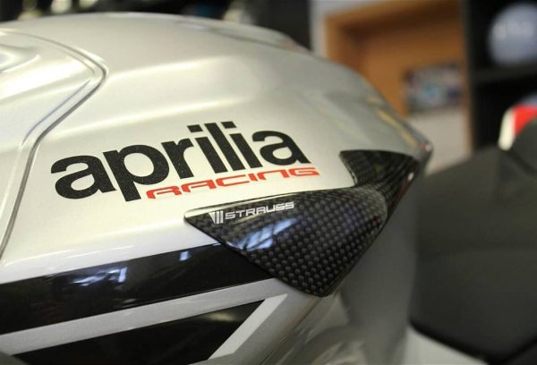Strauss Aprilia RSV4 Carbon Fibre Tank Sliders - Satin 2009-14